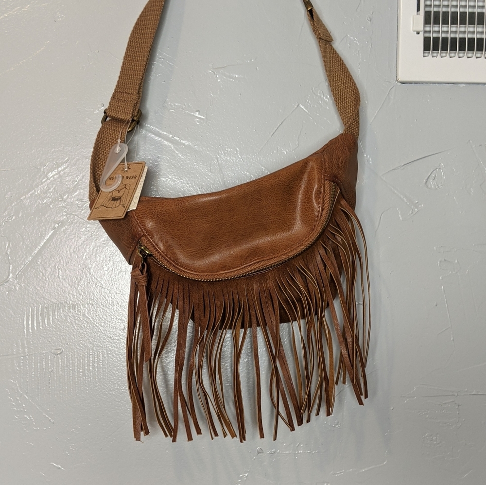 Mudd Pleather tassel fanny pack